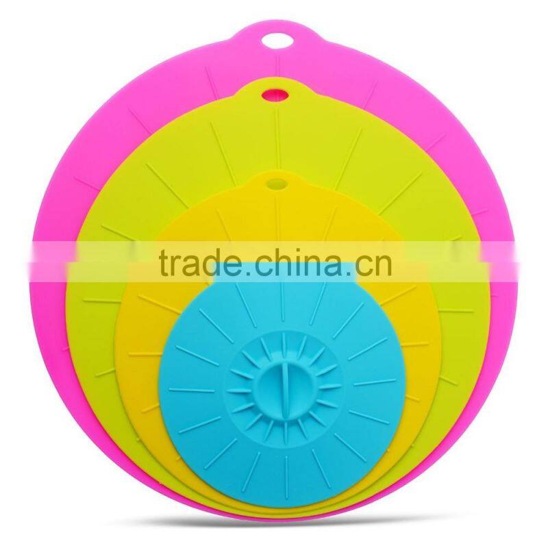 Reusable Food Grade Silicone Suction Covers ,silicone suction lids for bowl