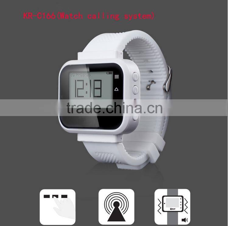 Wireless watch wrist pagers system for hospital,restaurant calling waiter service+Wireless Call(KR-C166)