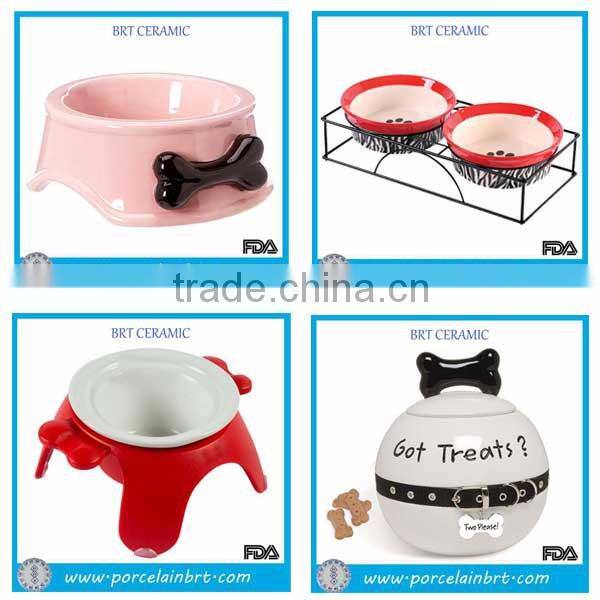 China Supply Fancy Ceramic Cat Shape Pet Dish