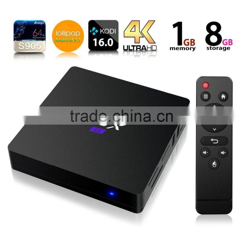 TOPLEO tv box amlogic s905 M9X Quad core ram 1gb/8gb android 5.1 tv box