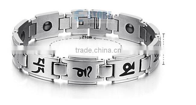 6 Mantra Words Metal Energy Bracelet /Good Health Balance Bracelet