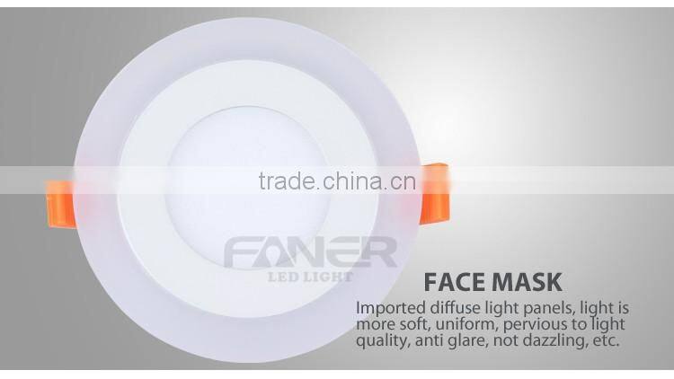 3+2/6+3/12+4/118+6w round or quare changeable led ceiling panel light