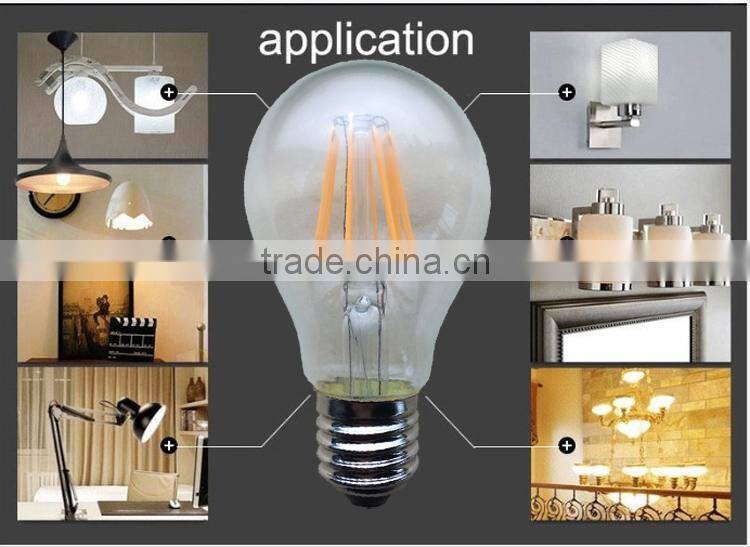 LED light GLASS Filament bulb 5W ROHS CE ERP E27 B22 housing NEW products china
