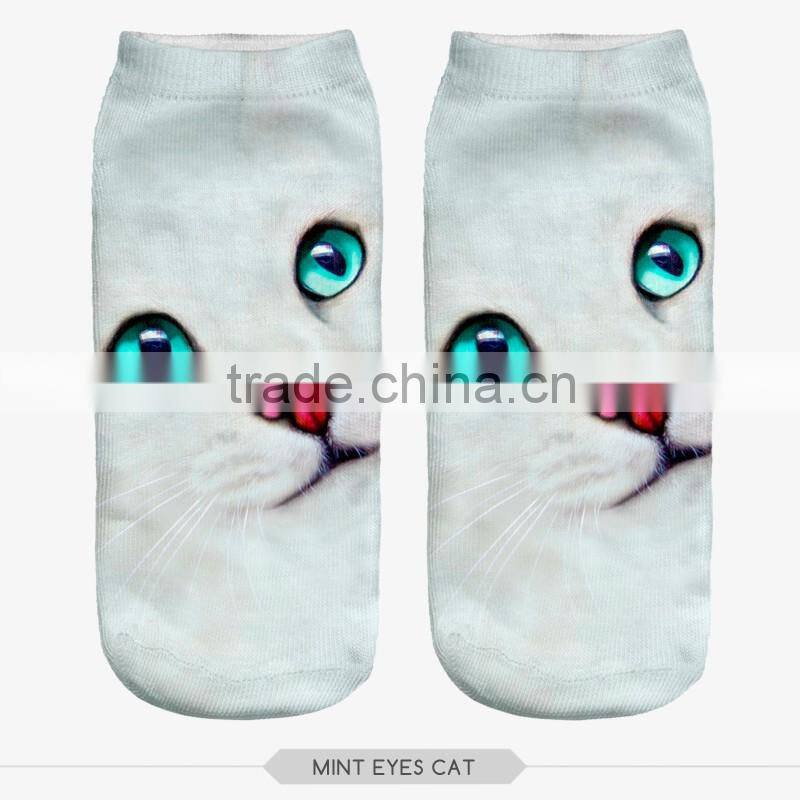 high quality animals 3d digital full print colorful design ankle socks