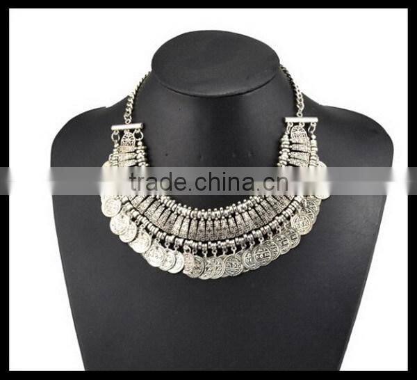Turkish Indian alloy Boho Necklace coin statement necklace