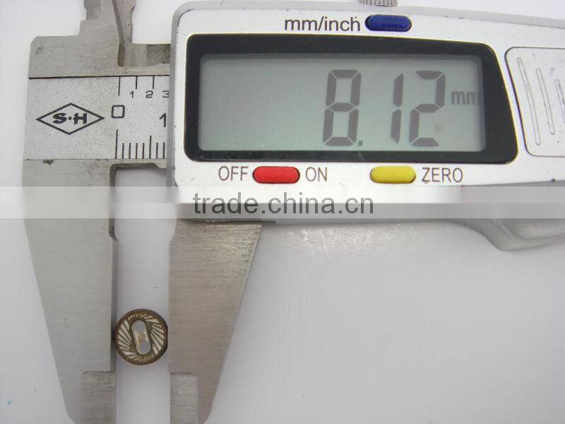 8mm nickle free eco-friendly thin 2 holes metal shirt button