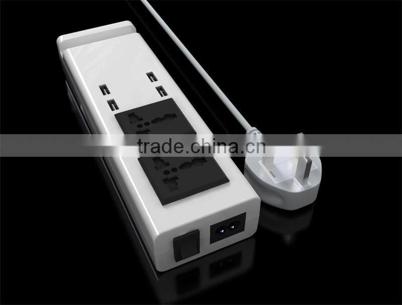 5V 3.4A Output 4 Port USB Charger 2 Socket with EU/UK/US Standard