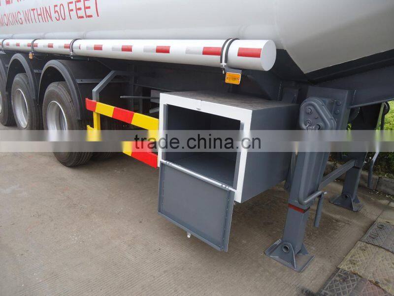 Factory supply 3 axle tanker aluminium alloy fuel tank trailer