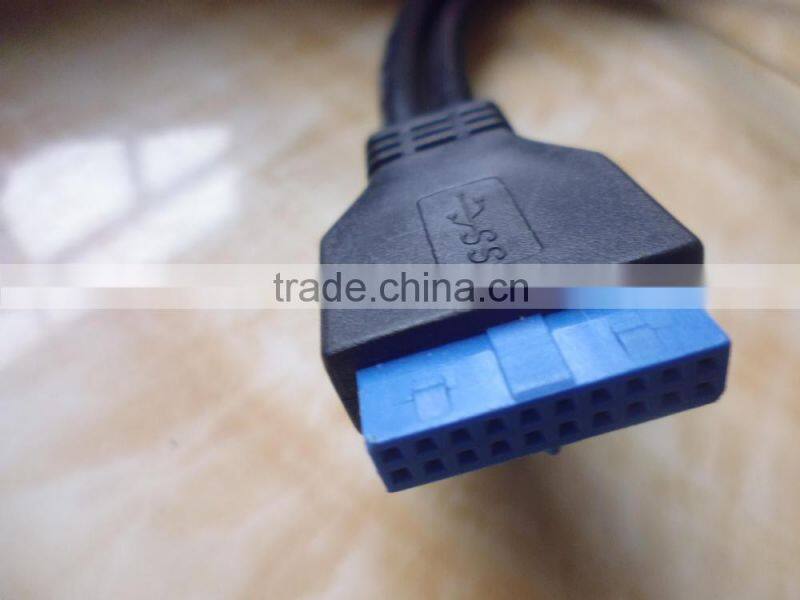 high quality USB AF*2 TO 20P Housing 3.0 cable