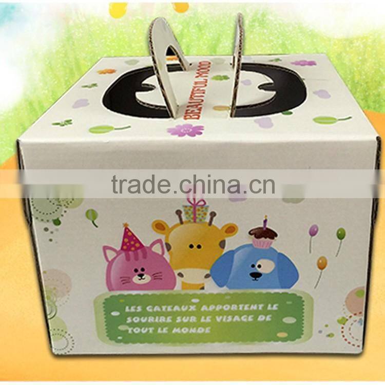 Customized logo printed cheap nice looking paper cake box whole