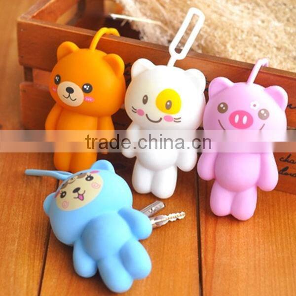promotional nice eco-friendly silicone key chain/key holder/key ring
