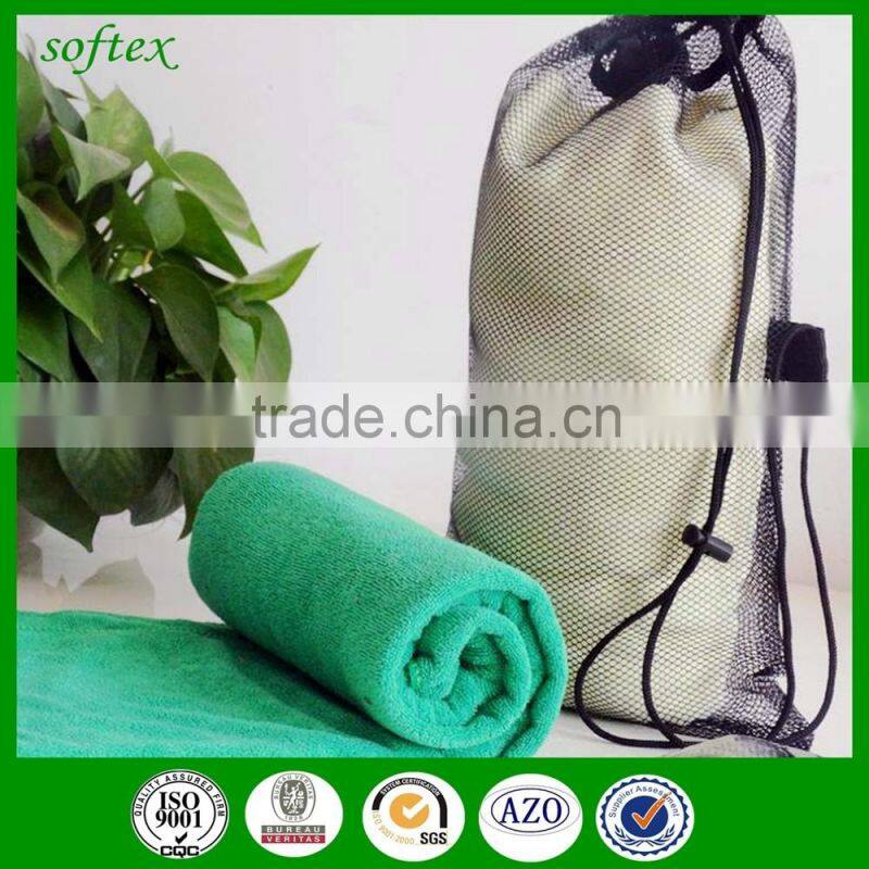 wholesale quick drying microfiber towel mesh bag