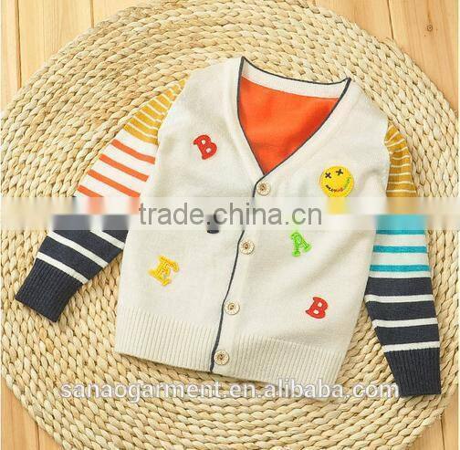 v-neck single-breasted sweater cardigan Cashmere color matching stripes
