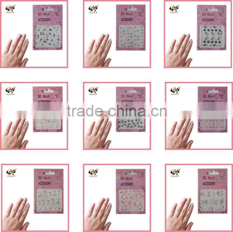 fake nail sticker/free nail stickers/3d design nail art sticker