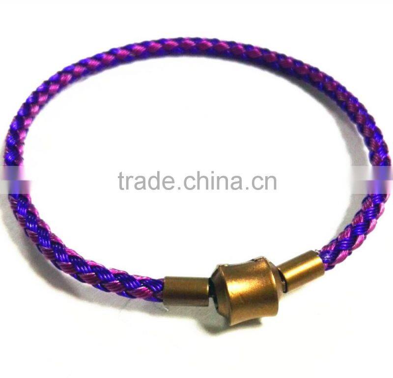 2016 trendy 5.5 mm diameter stainless steel leather string rope for jewelries