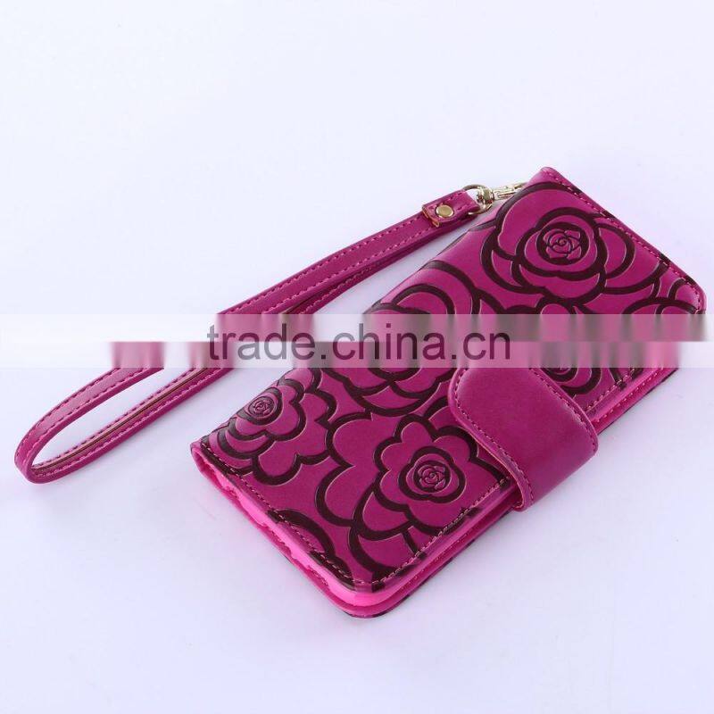 New arrival piriting leather filp case for samsung s6