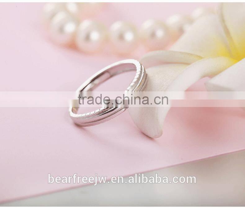 925 Sterling Silver Cubic Zirconia Wedding/Engagement/Promise Adjustable Couples Rings