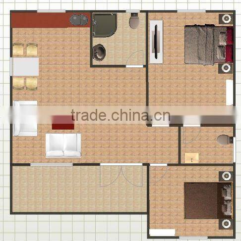 Small Modern Prefab House/Home with Bottom Case and Balcony for Family