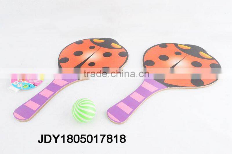 Wooden Beach Rackets poplar wood beach racket toy