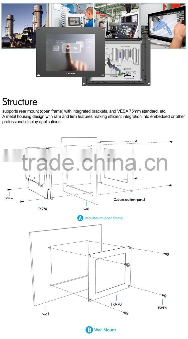 China Wholesale 9.7 Inch Open Frame Touch Monitor Appy For Industrial Control System