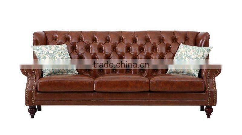 antique home leather upholstery furniture sofa set with high quality