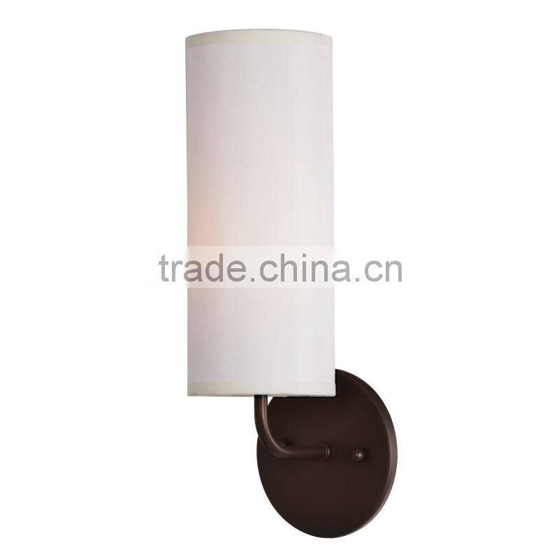 up and down metal wall light with black shade