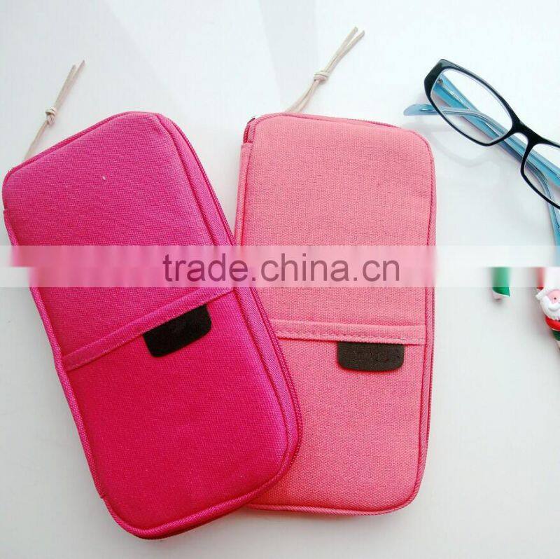 Hot Sale cheap custom soft cotton passport holder wallet card holder