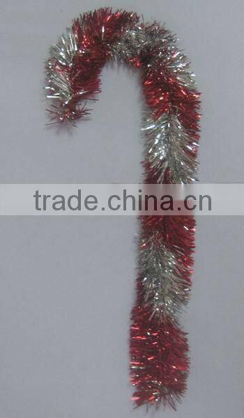 24 inch Foil PVC Christmas Decorations Tinsel Candy Cane