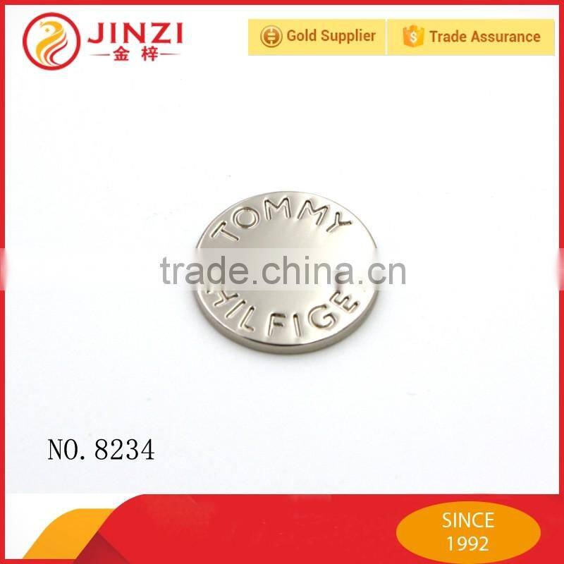 Shiny nickel metal custom rivet logo