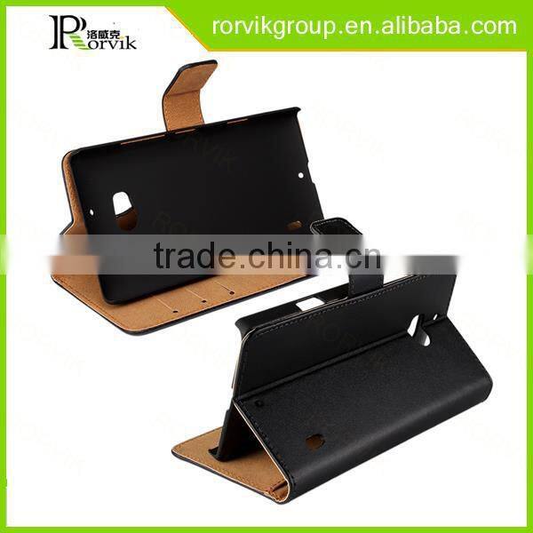 China Manufacturer Wholesale book style genuine leather cell mobile phone case for NOKIA Lumia930