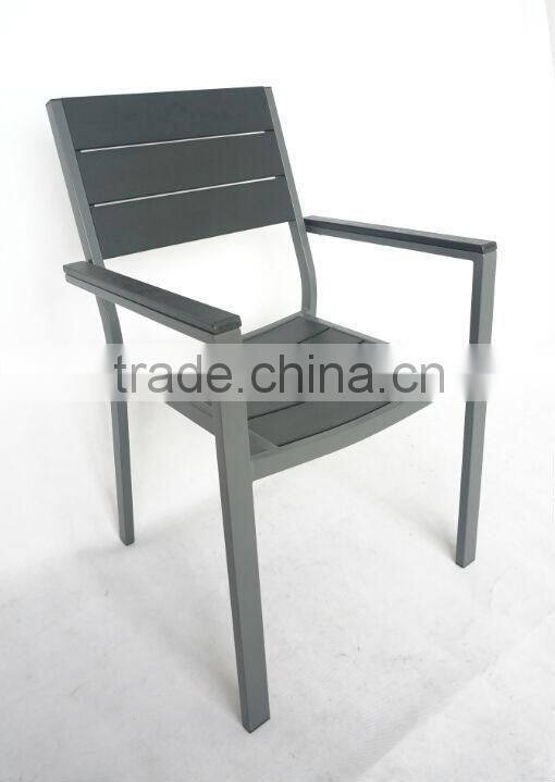 wooden chair with metal frame
