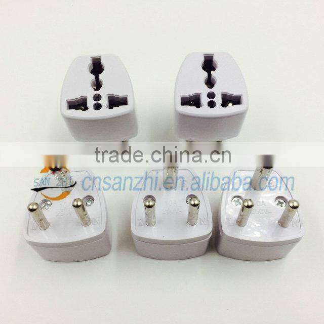 Universal three rounded pins wall charger converter convertor for South Africa