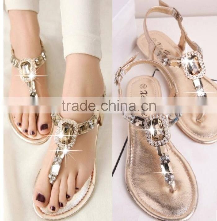 Comfortable summer flat thong sandals, Roman women shoes European and American fashion female with flat sandals