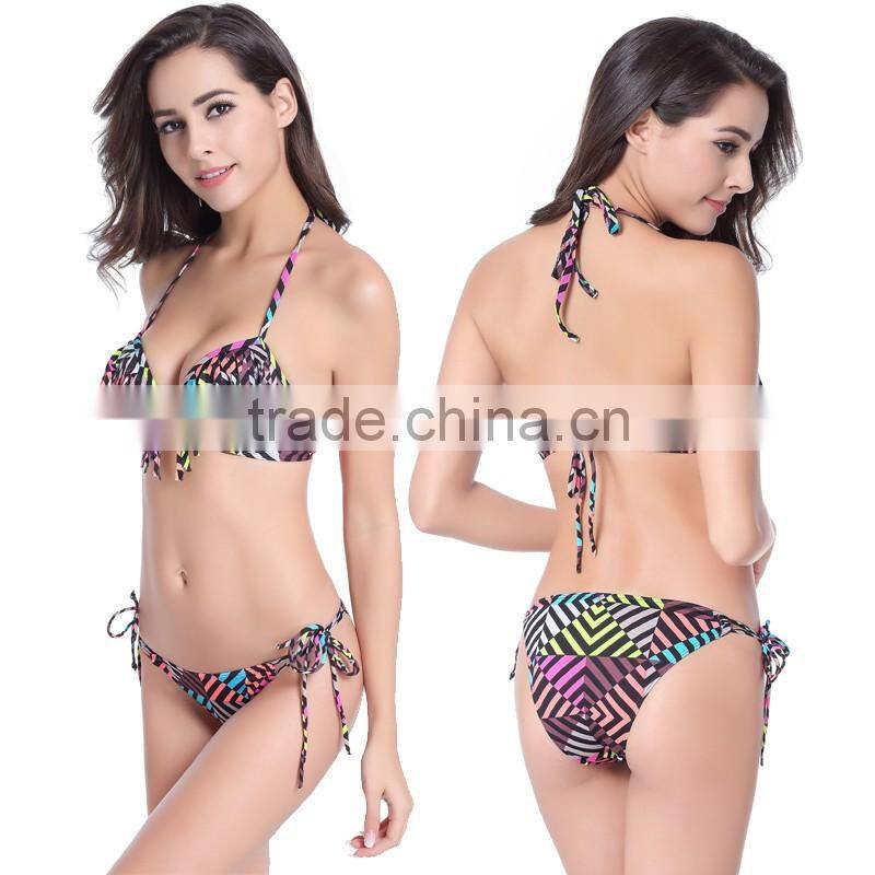 Fashion Women's Sexy Bandeau Tassel Lady Bikini Set Padded Push Up Bra Swimsuit