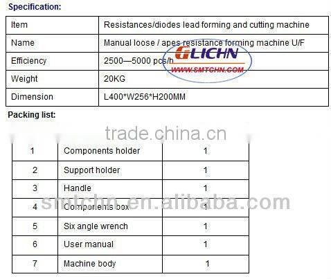 Manual Loose/Taped Axial Lead Forming Machine DS300/Resistances/diodes lead forming and cutting machine