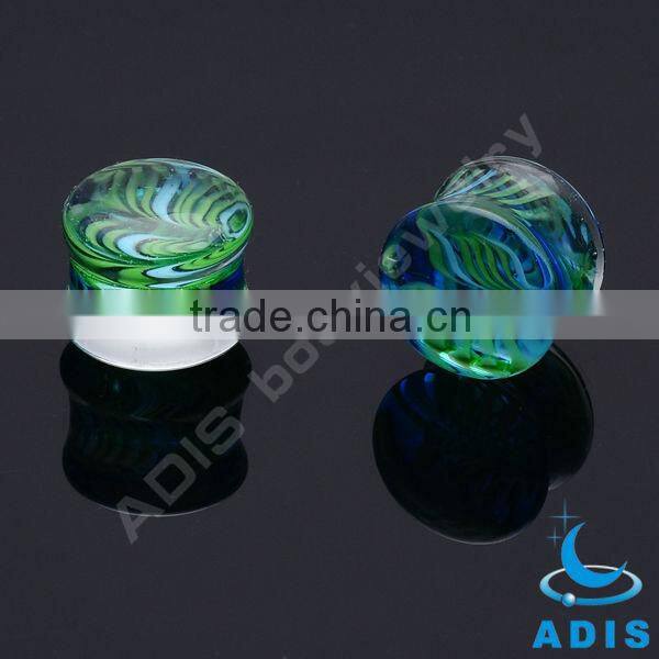 Dongguan 2014 New Glass Ear Expander Piercings Jewelry Plug Earlets Tunnel