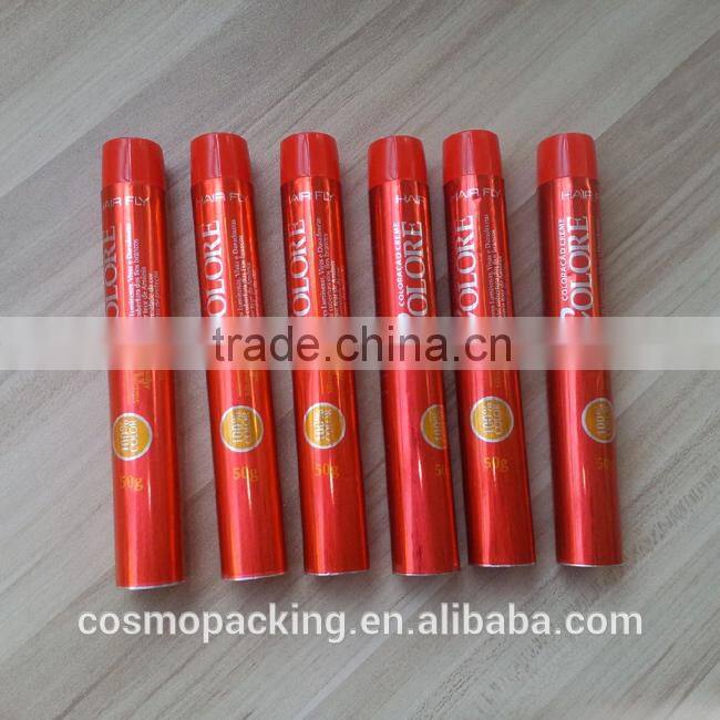 Factory wholesale color hair tube hair cream collapsible aluminum tube