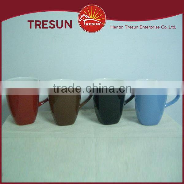 5oz classical two tone color glazed no logo stoneware bulk coffee mug