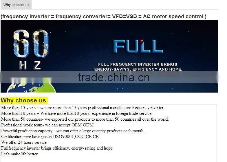 China supplier wholesale 50 60 Hz frequency converter