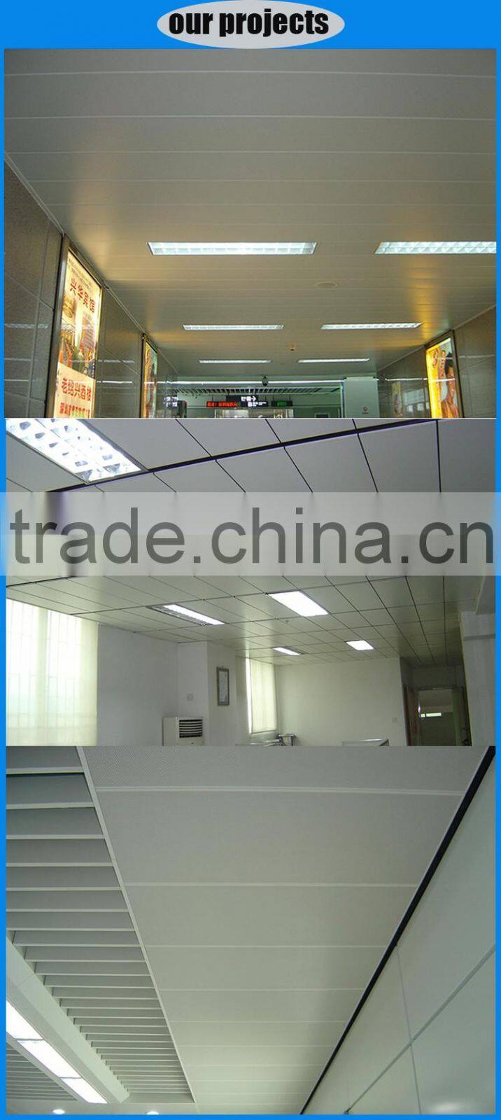Decorative C shaped strip aluminum suspended ceiling tiles