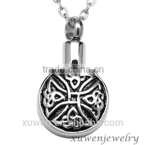 celtic knot enamel 316l stainless steel round cremation jewelry pendant