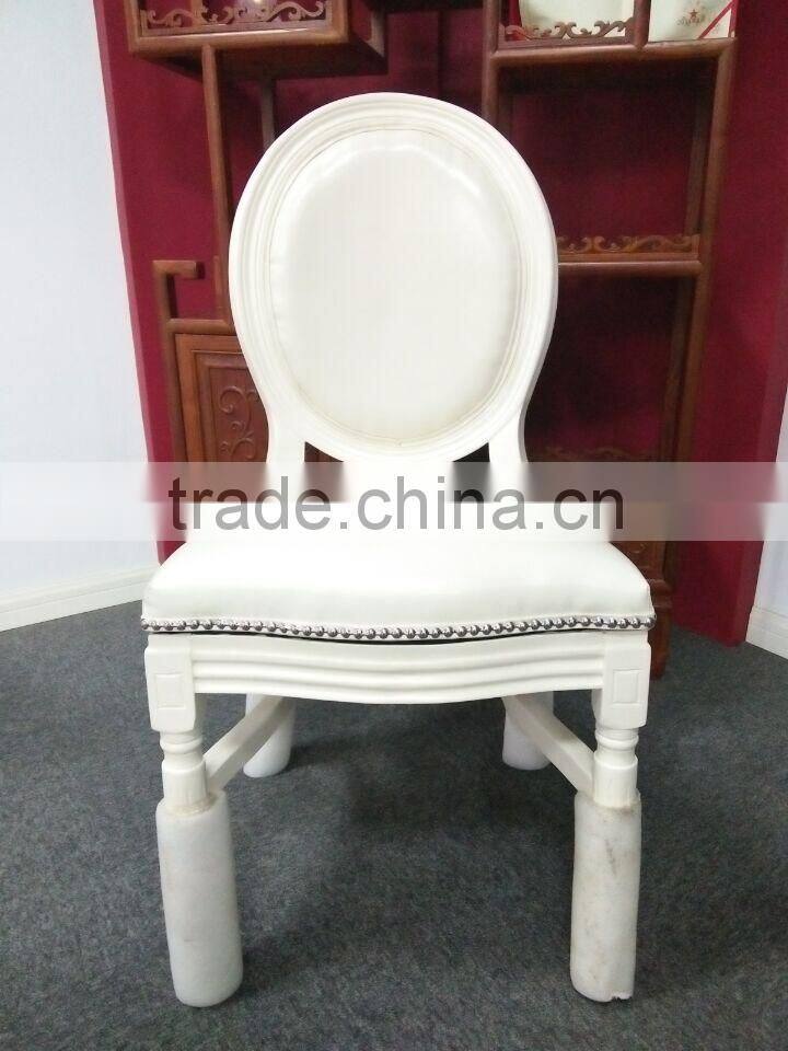 Wood French Style Leather Dining chairs