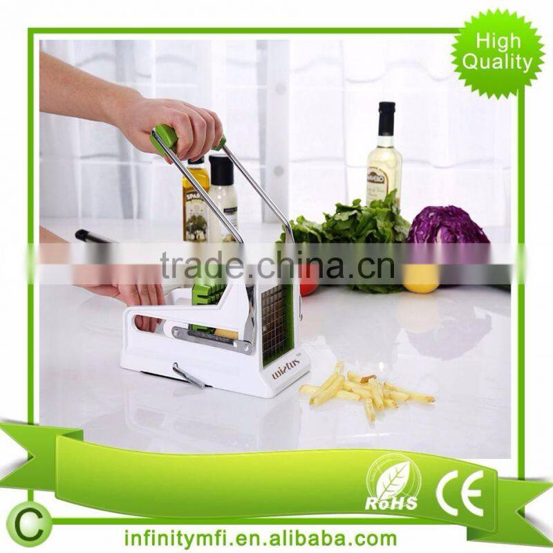 Amazon Best Sale Premium French Fry Cutter/Potato Slicer Includes 3-in-1 Brush & Cleaning 2 Blades Kitchen Homemade Fries