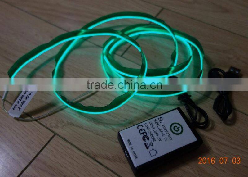 AAX2PCS Battery Clothing fabrics decorate "Polar light 2"2.3mm Single welt in center Orange EL WIRE