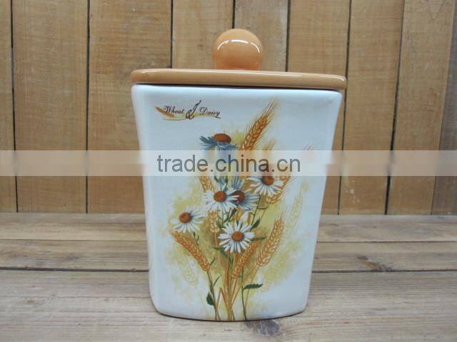 Decorative salt and pepper ceramic shaker and spice jars