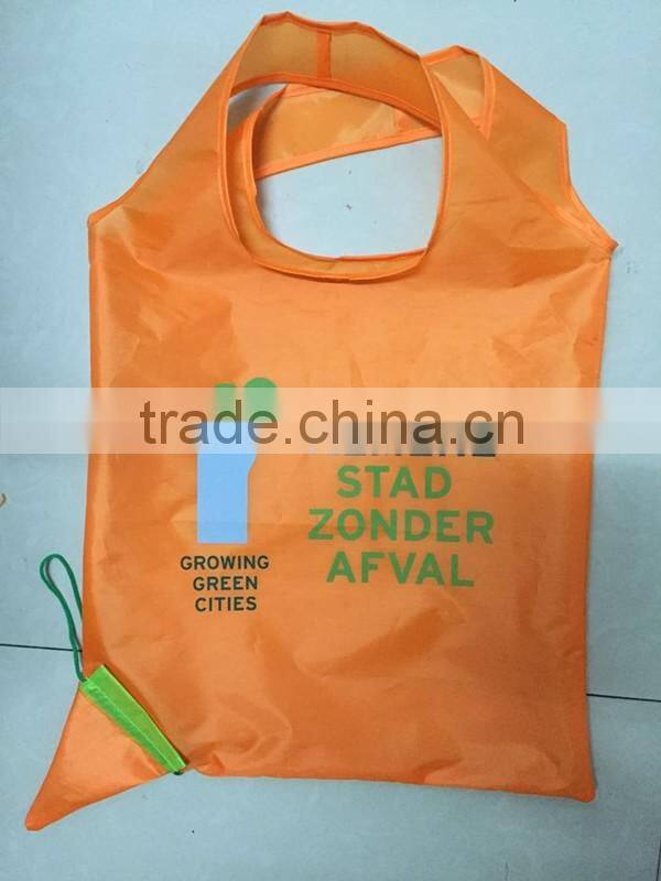 Reusable Nylon Foldable Shopping Bag, promotion Nylon Bag Fold in Small Pouch