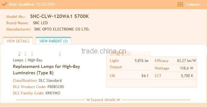 SNC 120w led corn light E39 mogule lamp base DLC Listed factory price