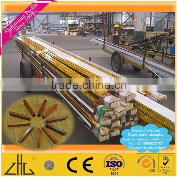 Wow!! Square tube aluminum profile rails/Aluminium Profile with Sand Blasting Treatment/wood grain aluminium profile for ceiling