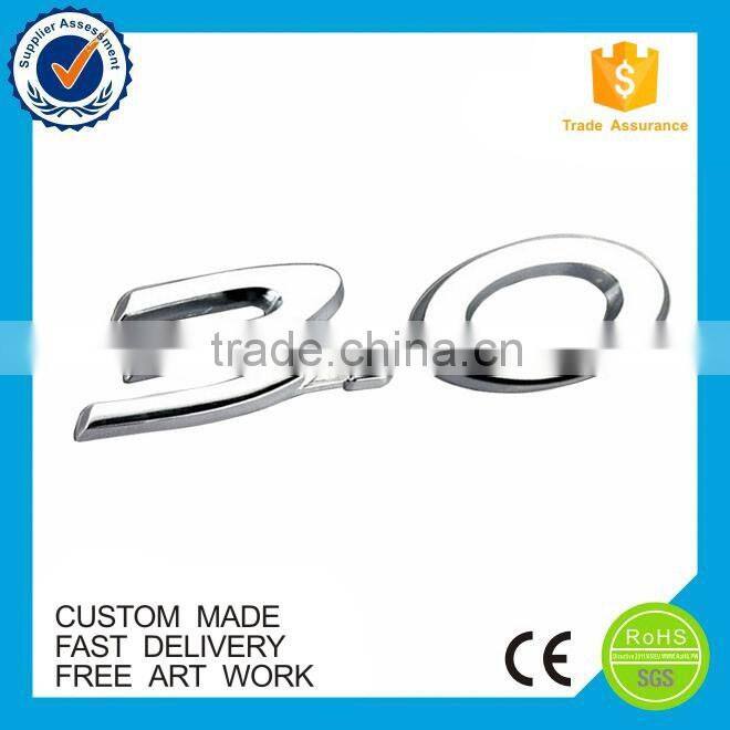 High quality ABS plastic chrome custom car ABS logo sticker