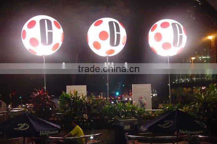 hot sell 1.5m Diameter Advertising Inflatable Trip led Balloon with printed stand LED Balloon for Concert or Action or Party